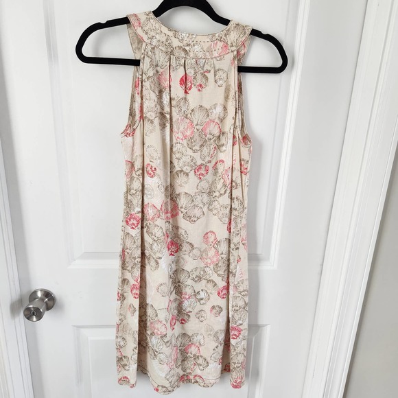 Tommy Bahama Women's Sleeveless Linen Tan Dress with Fan Shell Pattern Size XS - Picture 6 of 7